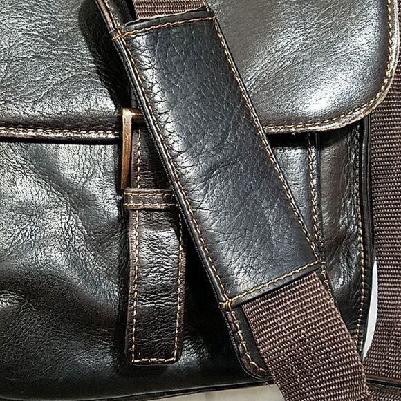 Wilson's VTG Large Chocolate Brown Leather Briefcase Men's Computer Bag Organize - Picture 5 of 16